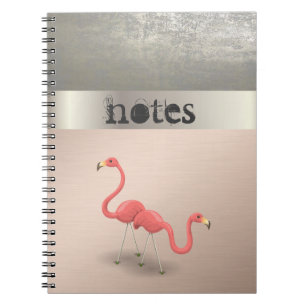 Adorabe Cute Flamingos  In Love -Personalized Notebook