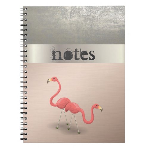 Adorabe Cute Flamingos  In Love _Personalized Notebook