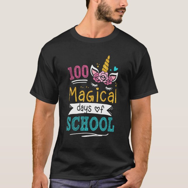 Adorable 100 Days of Magical Learning School Unico T-Shirt (Front)
