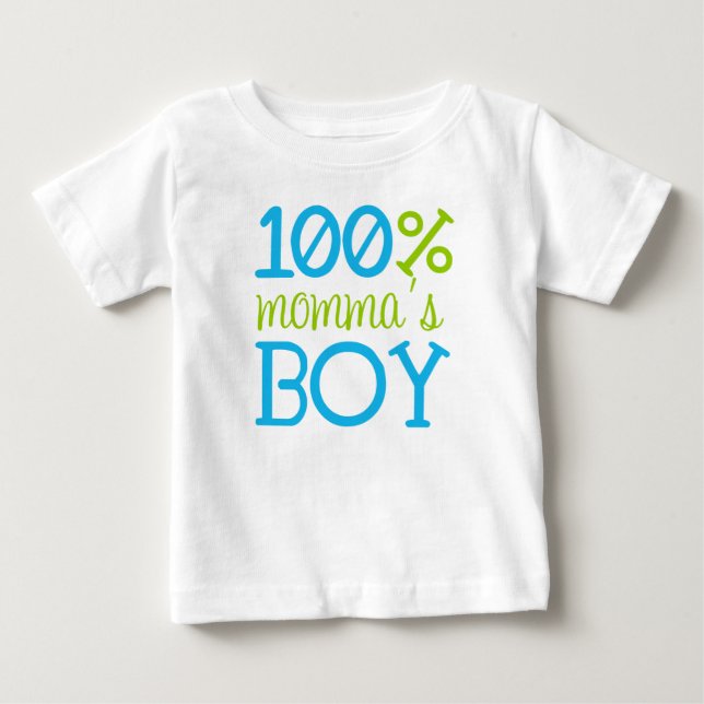 Adorable "100% Momma's Boy" T-Shirt (Front)
