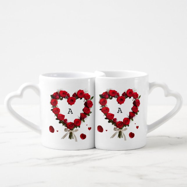 Adorable 3D Attractive Alphabet Art Designs Coffee Mug Set (Front Nesting)