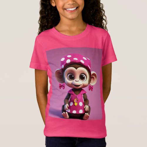  Adorable 3D Baby Monkey Model Charming and Luxu T_Shirt