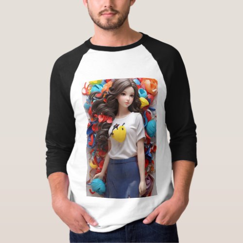  Adorable 3D Girl Meet the Most Popular Ch T_Shirt