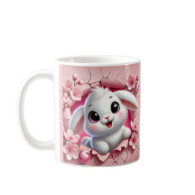 Adorable 3D Rabbit Peeking Through Floral