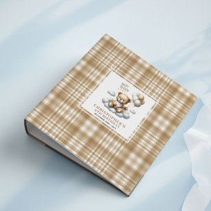 Adorable 3th Birthday Teddy Bear Balloons Memory  3 Ring Binder