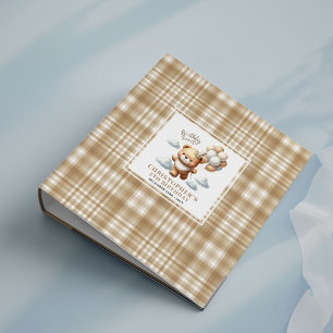 Adorable 5th Birthday Teddy Bear Gold Memory Album 3 Ring Binder