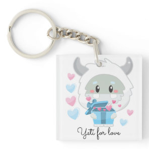 Adorable Abominable Snowman Yeti for Love Keychain