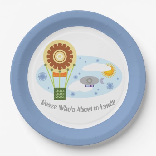 Adorable About to Land Baby Steampunk Paper Plates