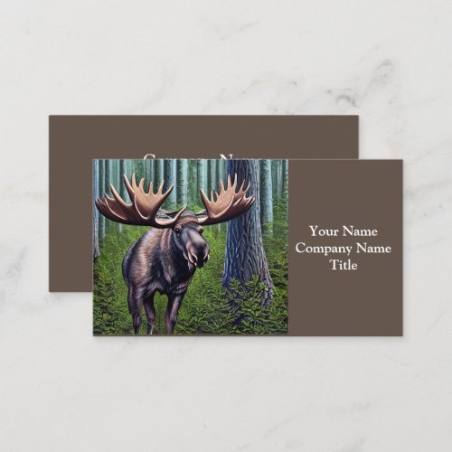 Adorable Abstract Little Moose Business Card