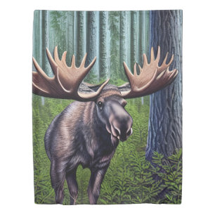 Adorable Abstract Little Moose Duvet Cover