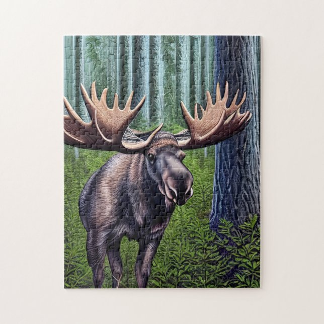 Adorable Abstract Little Moose Jigsaw Puzzle (Vertical)
