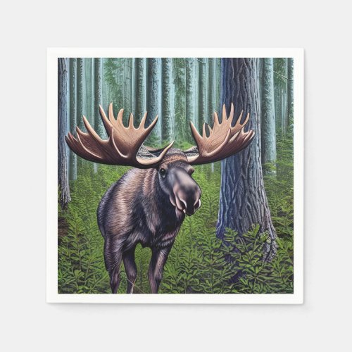 Adorable Abstract Little Moose Napkins