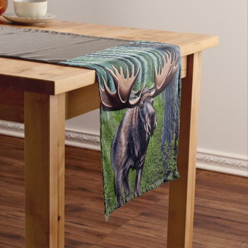 Adorable Abstract Little Moose Short Table Runner