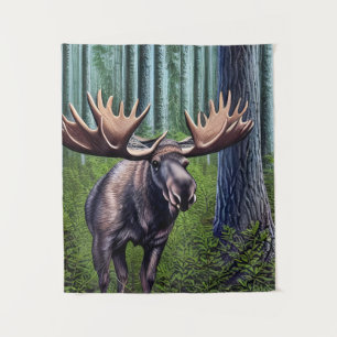 Adorable Abstract Little Moose Tapestry