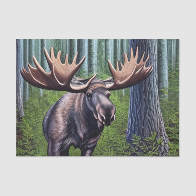 Adorable Abstract Little Moose Tissue Paper (Front)