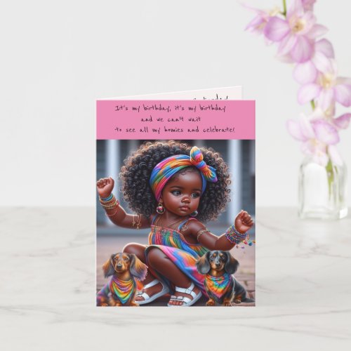 Adorable African Girl Birthday Party Invitations