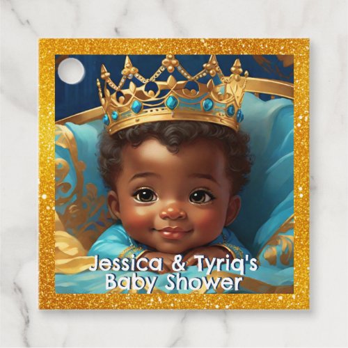 Adorable African Prince Royal Baby ShowerBirthday Favor Tags