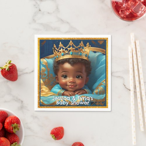 Adorable African Prince Royal Baby ShowerBirthday Napkins