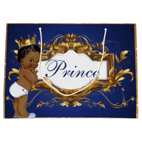 Adorable African Prince Royal BlueGold Gift Bag