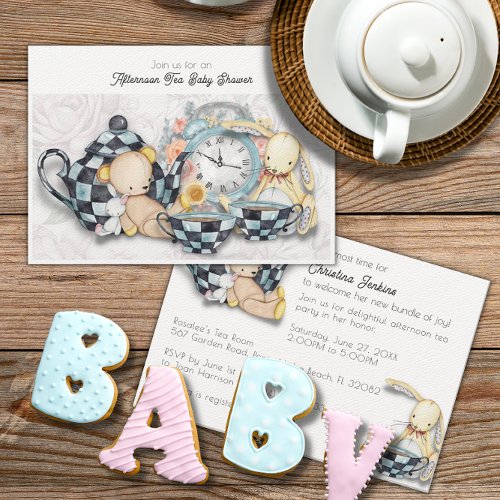 Adorable Afternoon Tea Party Baby Shower Invitation