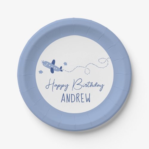 Adorable Airplane How Time Flies First Birthday  Paper Plates