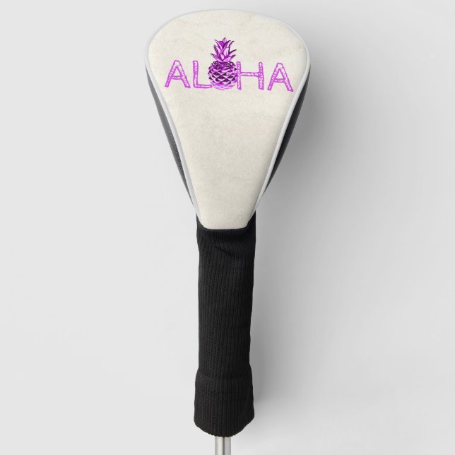 Adorable Aloha Hawaiian Metallic Pineapple  Golf Head Cover (Front)