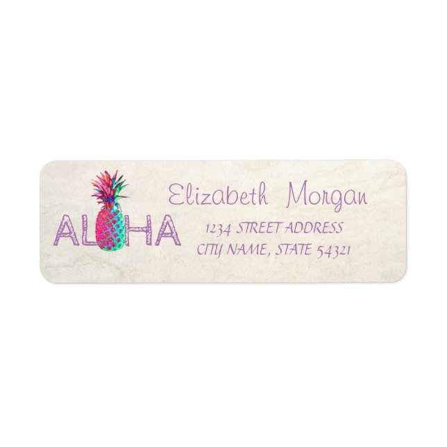 Adorable Aloha Hawaiian Pineapple-Address Label (Front)