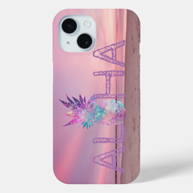 Adorable Aloha Hawaiian Pineapple,Beach Sunset  Case-Mate iPhone Case (Back)