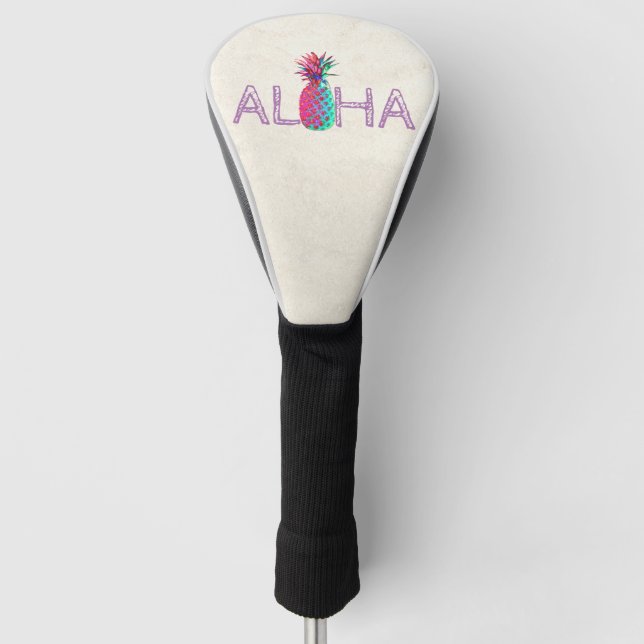 Adorable Aloha Hawaiian Pineapple Golf Head Cover (Front)