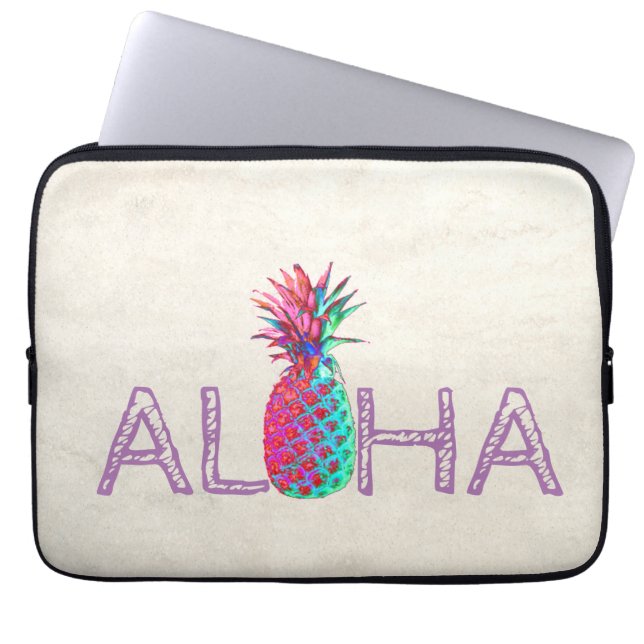 Adorable Aloha Hawaiian Pineapple Laptop Sleeve (Front)
