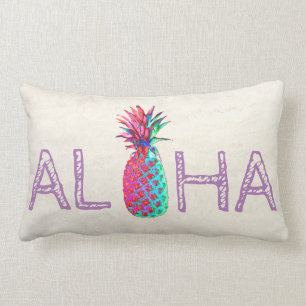 Adorable Aloha Hawaiian Pineapple Lumbar Pillow