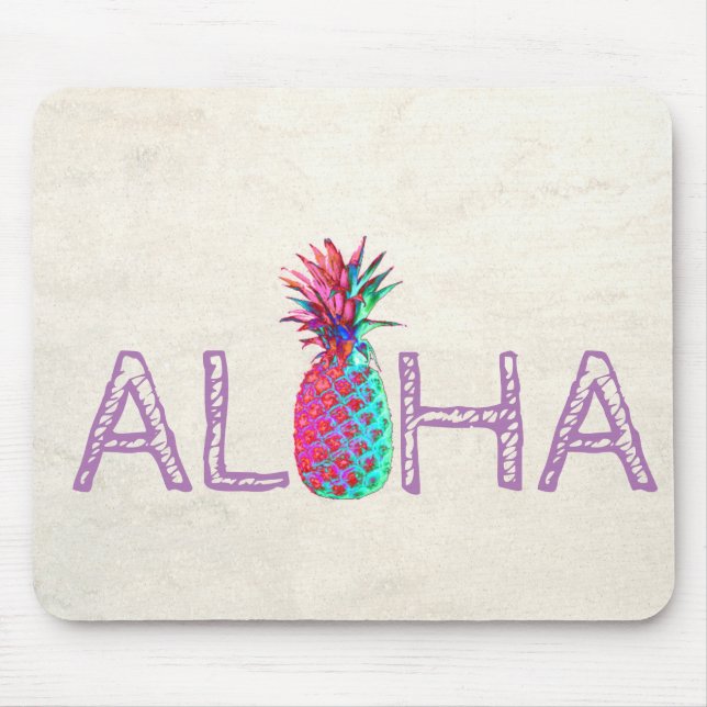 Adorable Aloha Hawaiian Pineapple Mouse Pad (Front)