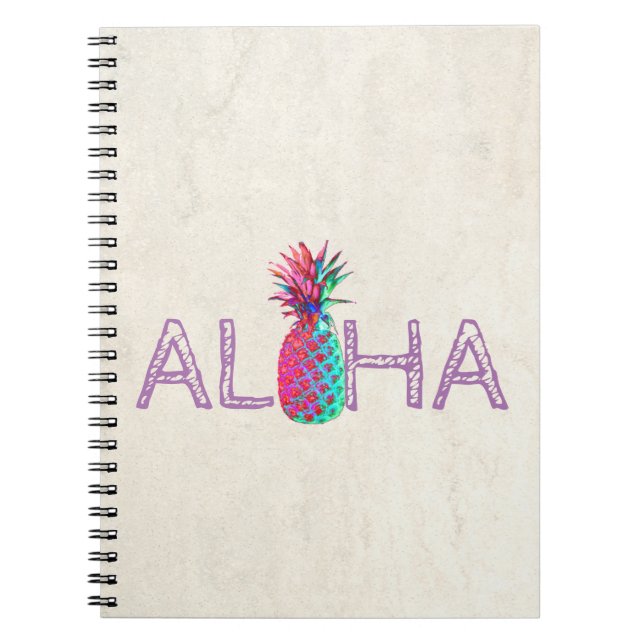 Adorable Aloha Hawaiian Pineapple Notebook (Front)