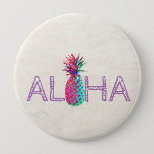 Adorable Aloha Hawaiian Pineapple Pinback Button