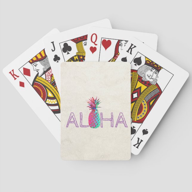 Adorable Aloha Hawaiian Pineapple Poker Cards (Back)