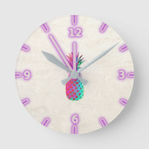 Adorable Aloha Hawaiian Pineapple Round Clock