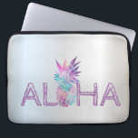 Adorable Aloha Hawaiian Pineapple, Silver Laptop Sleeve<br><div class="desc">Adorable aloha hawaiian pineapple on silver background.</div>