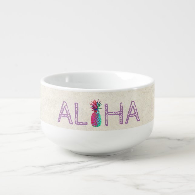 Adorable Aloha Hawaiian Pineapple Soup Mug (Front)