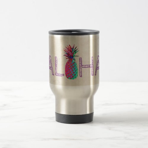 Adorable Aloha Hawaiian Pineapple Travel Mug