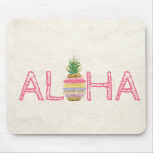 Adorable Aloha Hawaiian Striped Pineapple Mouse Pad
