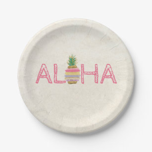 Adorable Aloha Hawaiian Striped Pineapple  Paper Plates