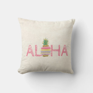 Adorable Aloha Hawaiian Striped Pineapple Throw Pillow