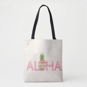 Adorable Aloha Hawaiian Striped Pineapple Tote Bag
