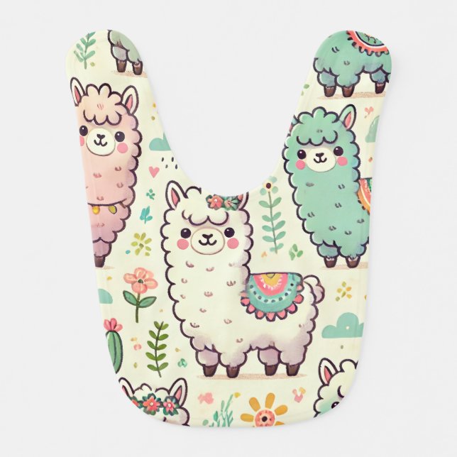 Adorable Alpaca Baby Bib 🦙💖 (Front)