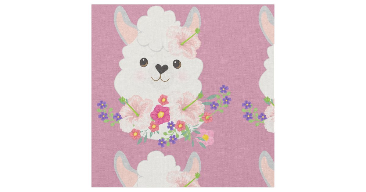 Adorable Alpaca Fabric | Zazzle.com