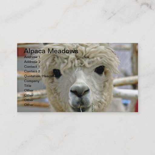 Customizable Adorable Alpaca Meadows Business Card Template