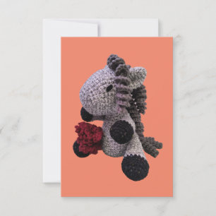 Adorable Amigurumi Crochet Horse Notecard!!! Note Card