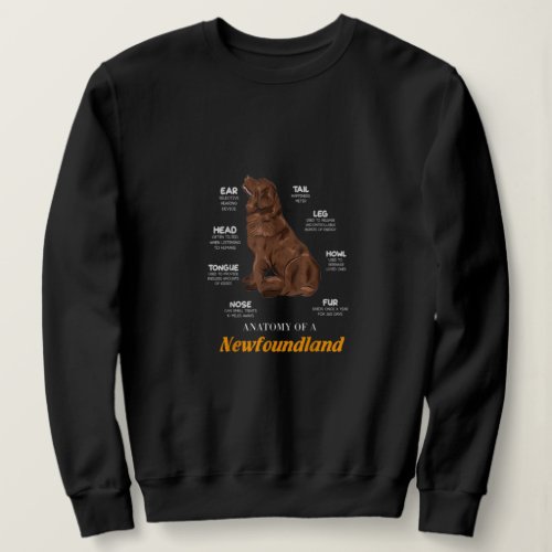 Adorable Anatomy of a Newfoundland Dog Sweatshirt