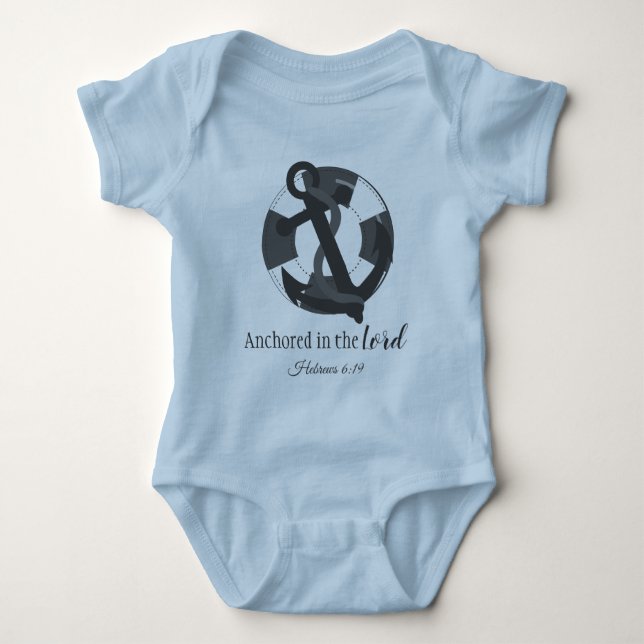Adorable Anchored in the Lord Baby Bodysuit (Front)
