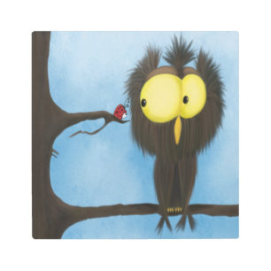Adorable And Colorful Owl Oliver Metal Print